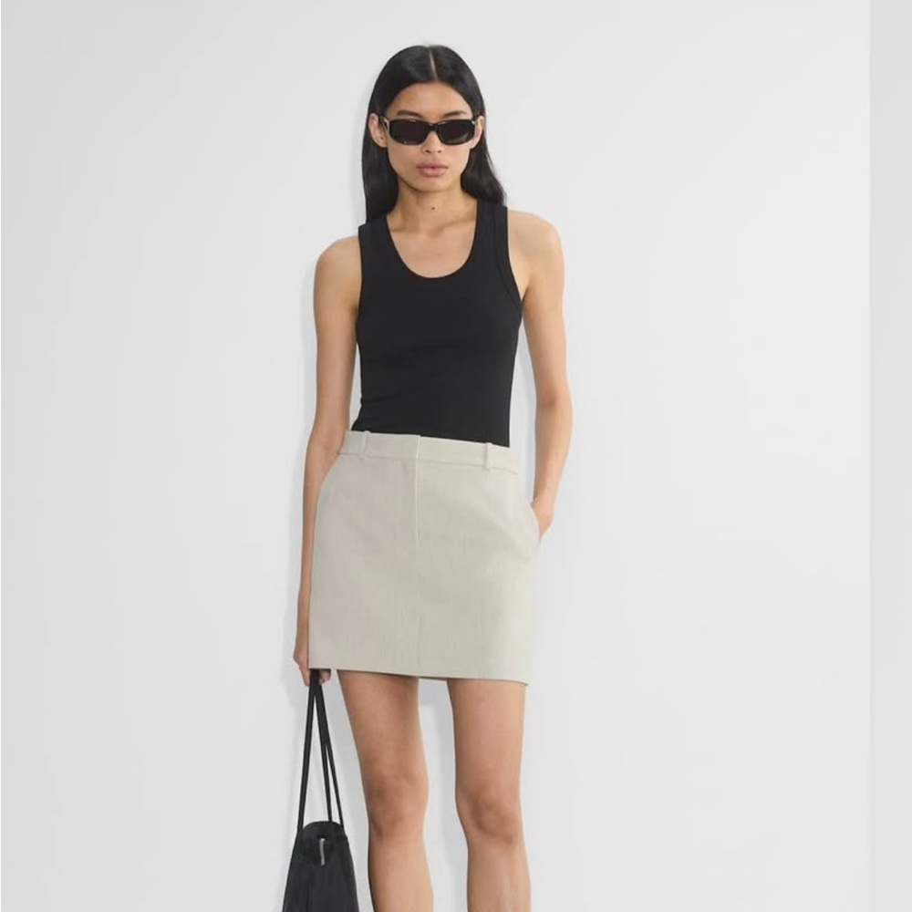 Aritzia Babaton Chisel Skirt Sz 12 - Camel